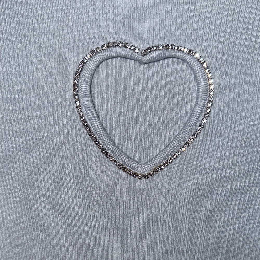 💰Light Blue Guess Turtleneck Top with Heart Detail 🩵 - Picture 2 of 6